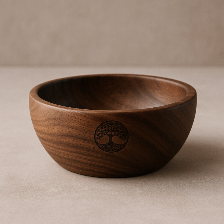 Rustic Walnut Wood Salad Bowl