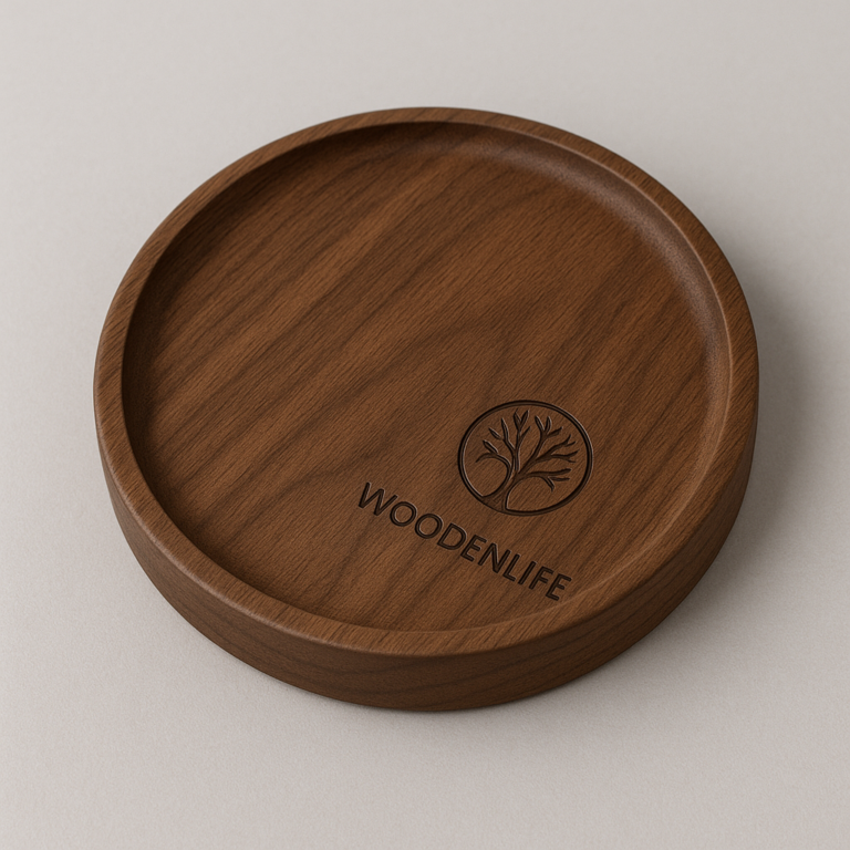 Shallow Walnut Wood Plate