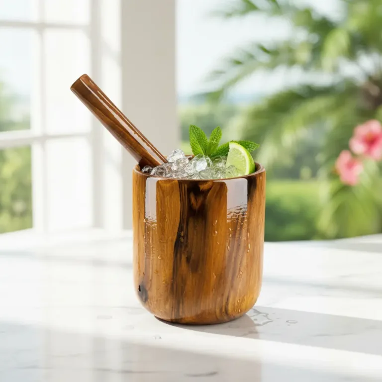 Walnut Wood Cocktail Glass